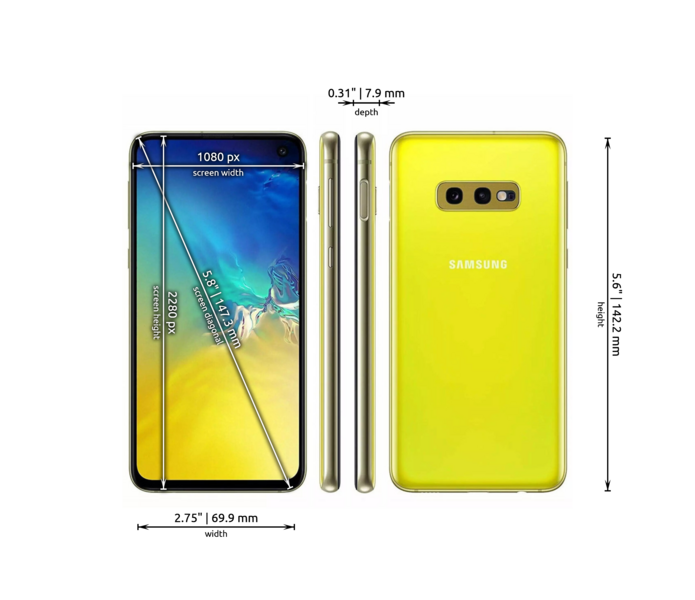 Samsung Galaxy S10e dimensions