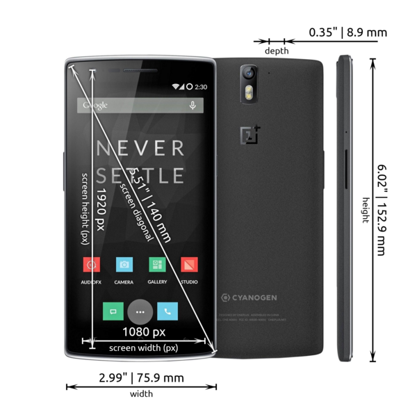 OnePlus One dimensions