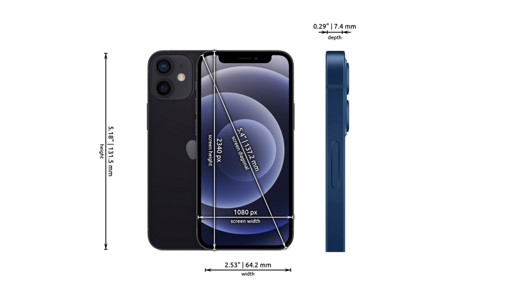 Apple iPhone 12 Mini dimensions