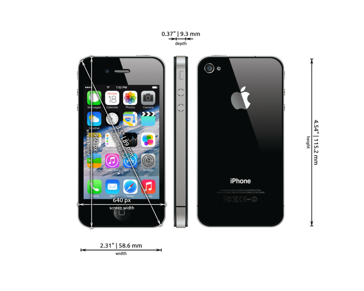 Apple iPhone 4S dimensions