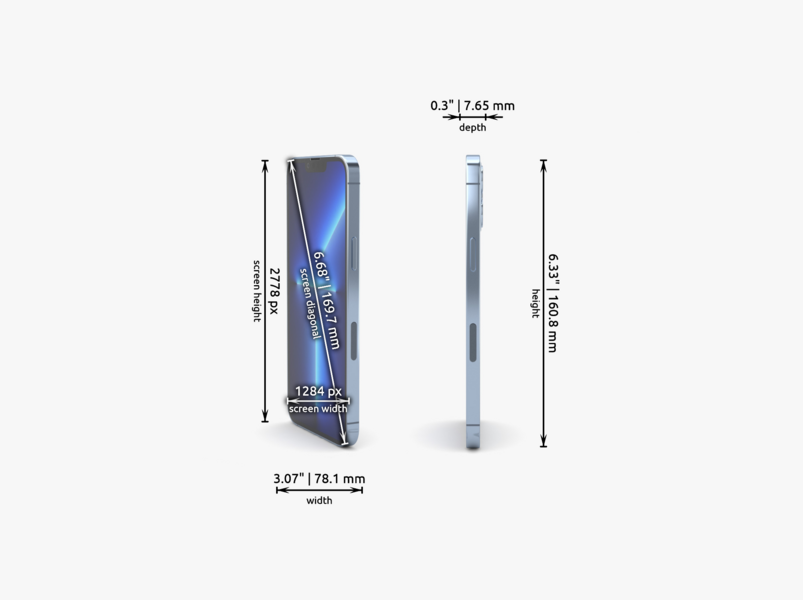 iPhone 13 Pro Max dimensions