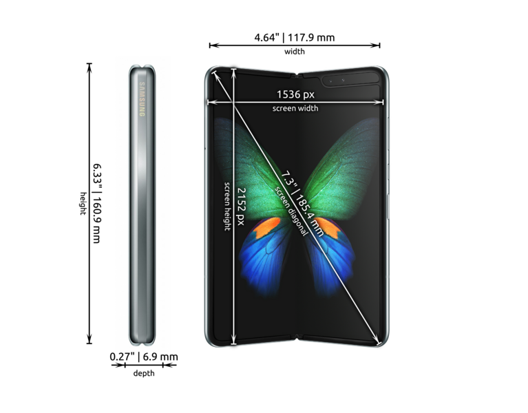 Samsung Galaxy Fold (2019) dimensions