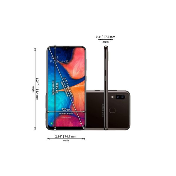 Samsung Galaxy A20 dimensions