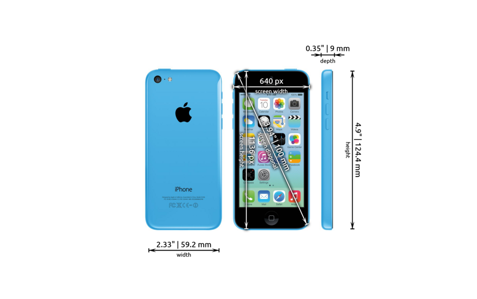 Apple iPhone 5C dimensions