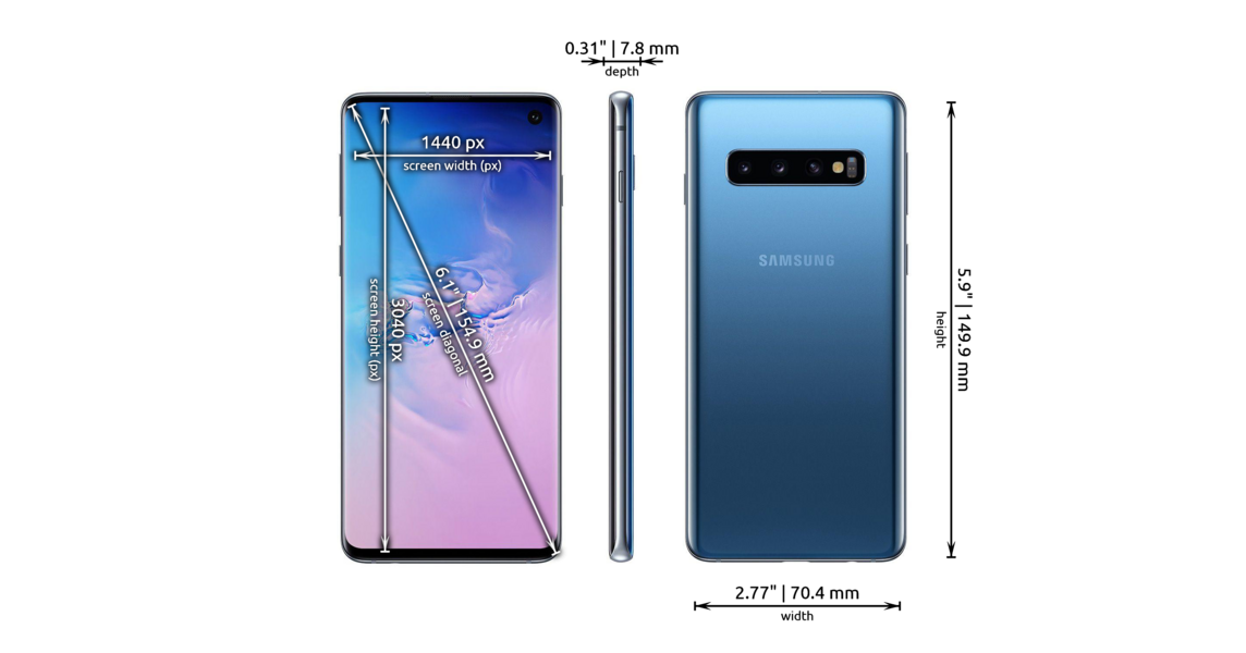 Samsung Galaxy S10 dimensions
