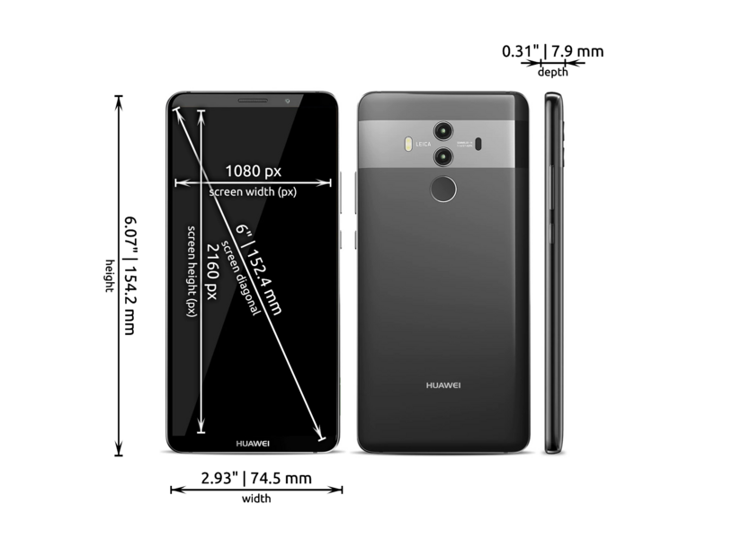 Huawei Mate 10 Pro dimensions