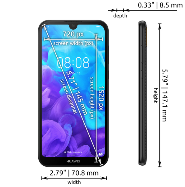 Huawei Y5 2019 dimensions