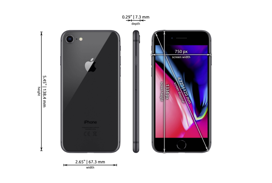 Apple iPhone 8 dimensions